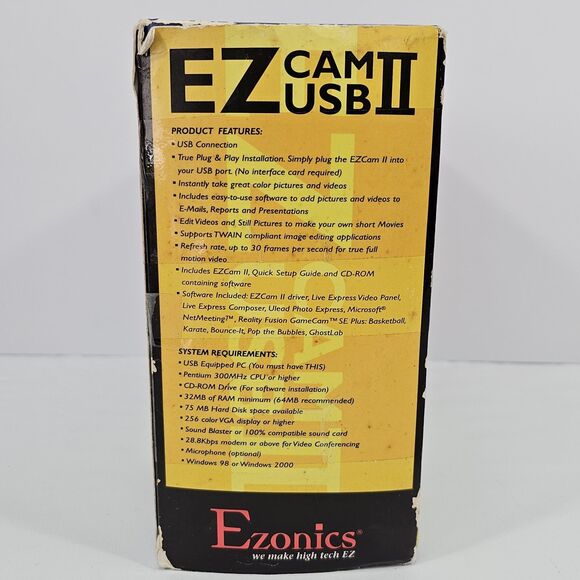 Vintage Ezonics EZCam III USB Model EZ-306 Beige 3-in-1 PC Web Camera Open Box - Picture 4 of 7